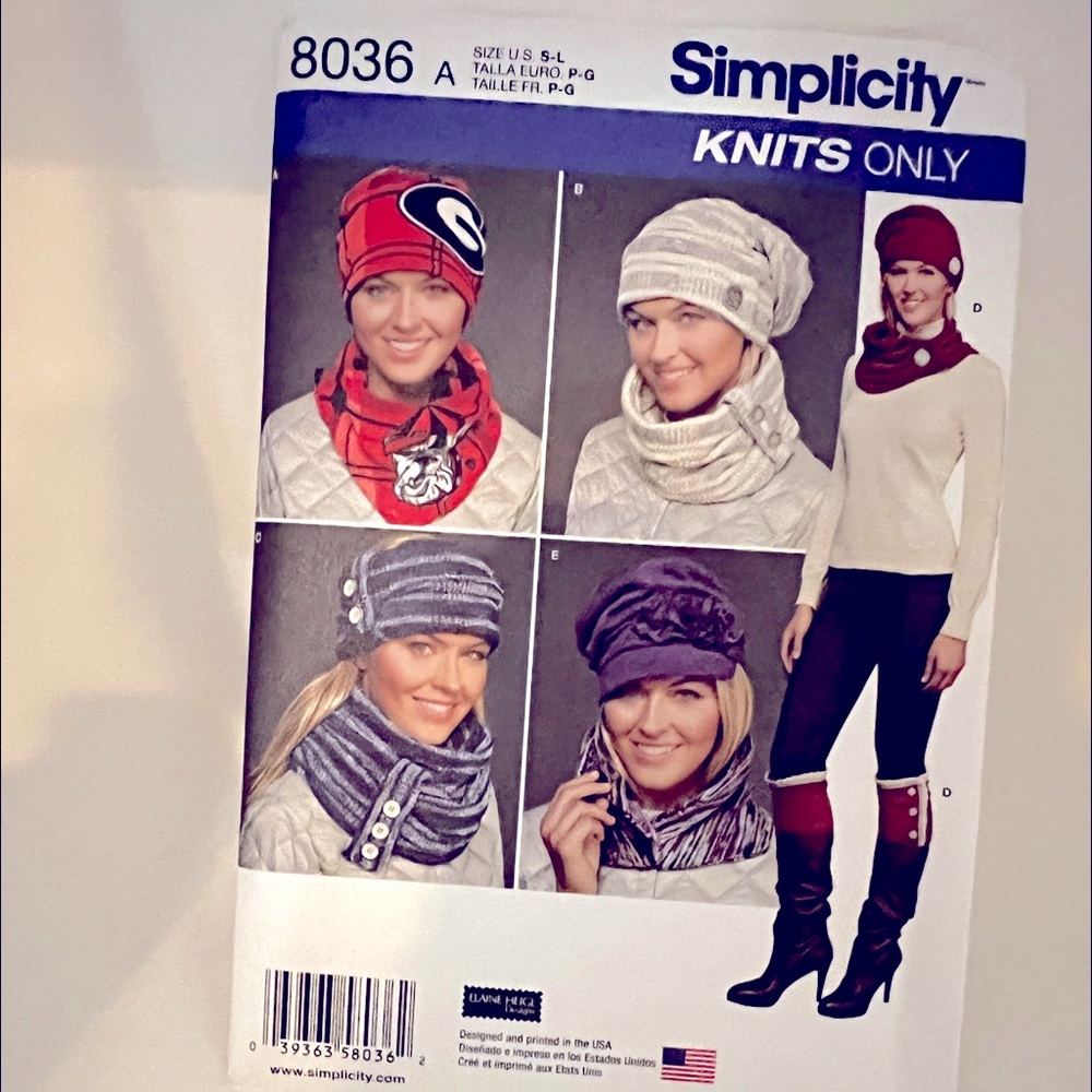 Simplicity Pattern 8036 - Knit Cold Weather Accessories